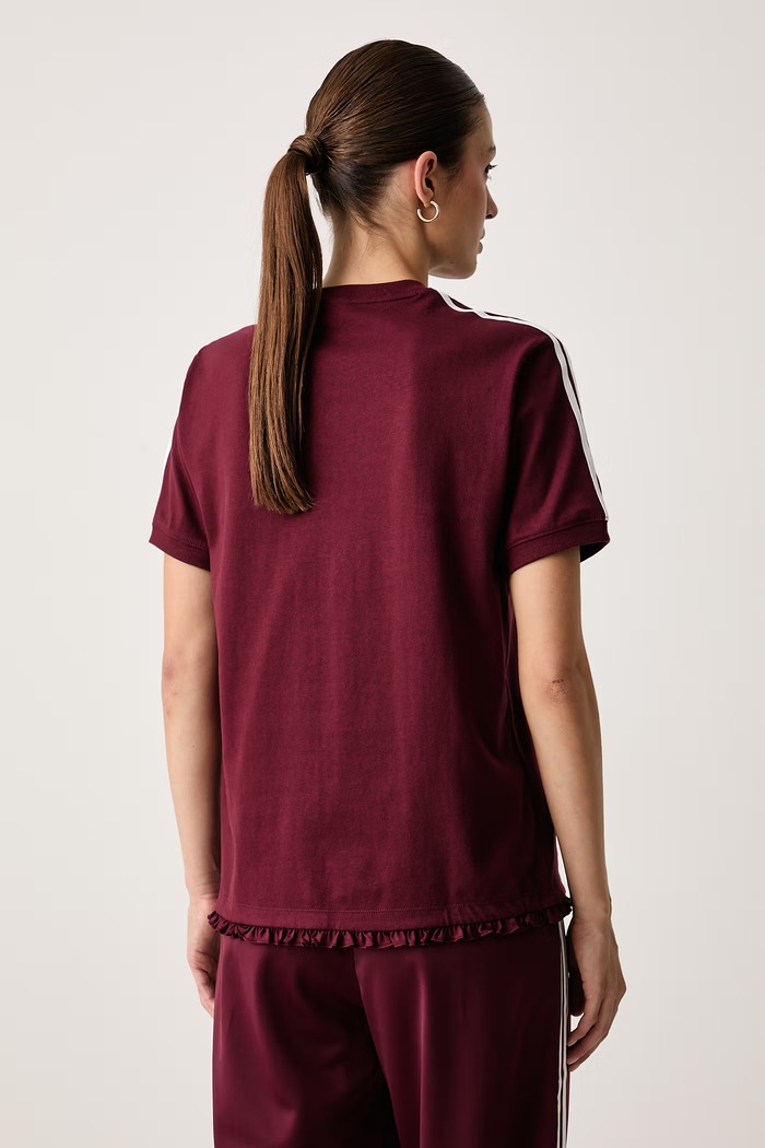 Îmbrăcăminte adidas Originals Tricou pentru femei cu bumbac Pleated LG4311 burgundia