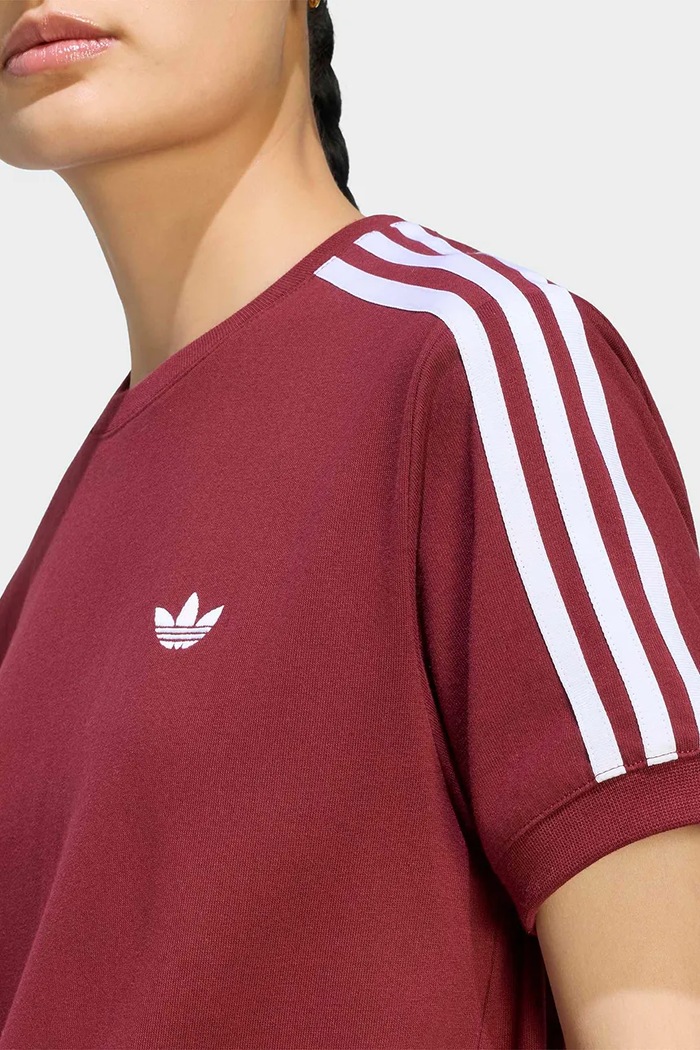 T-shirt damski z bawełną Pleated adidas Originals LG4311 bordowy
