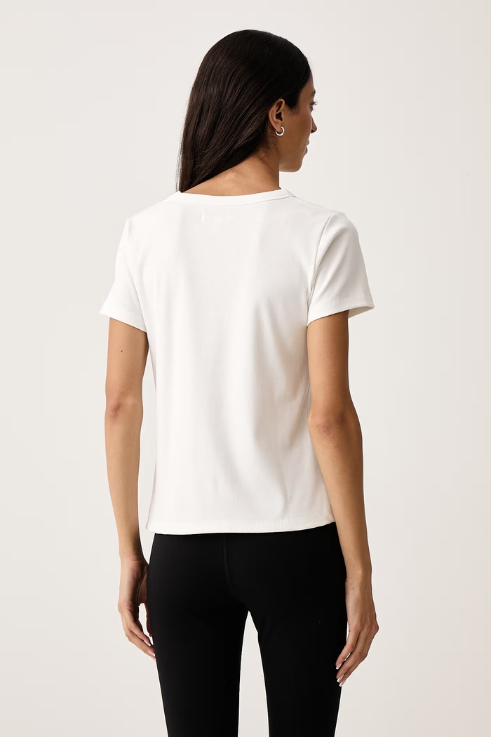 Odzież DKNY T-shirt lounge damski z bawełną YI10125 biały
