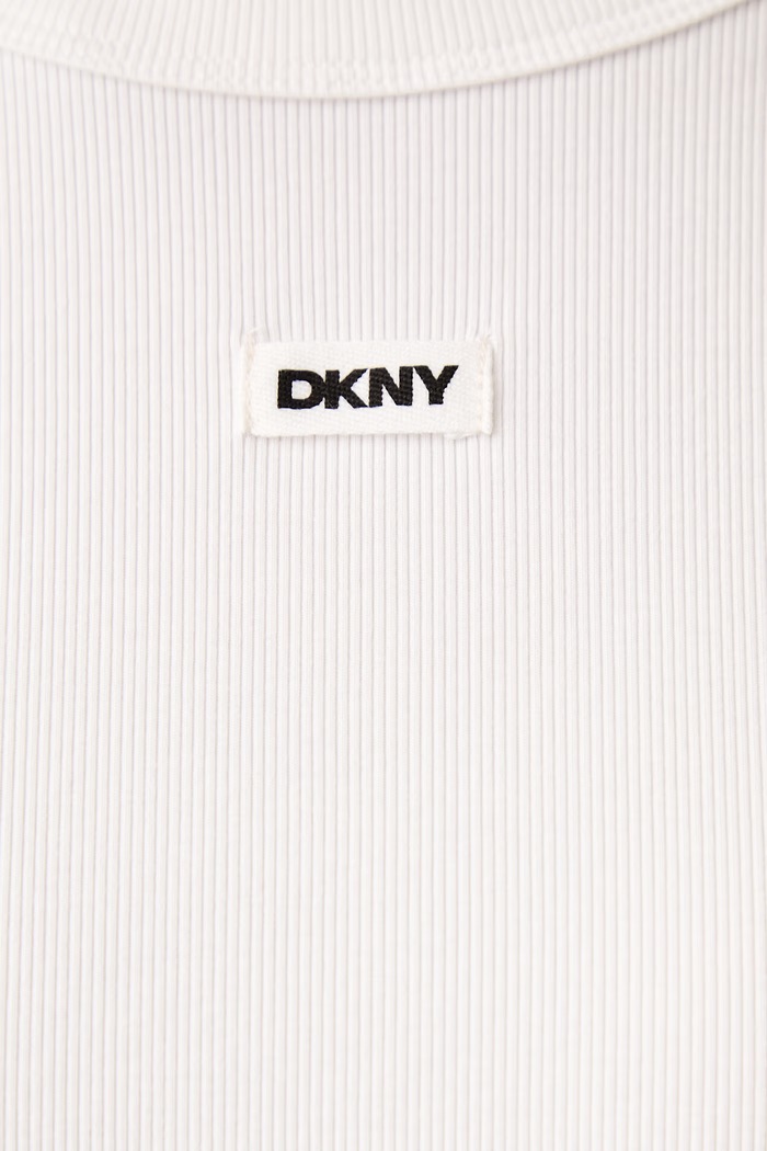 T-shirt lounge damski z bawełną DKNY biały YI10125