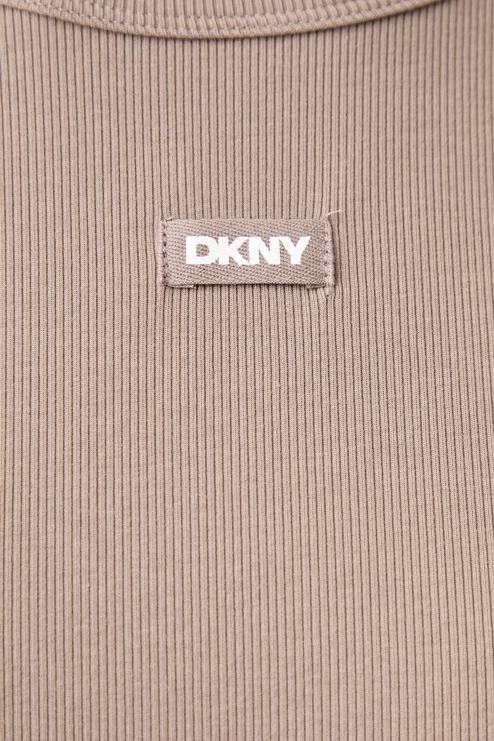 T-shirt lounge damski z bawełną DKNY beżowy YI10125