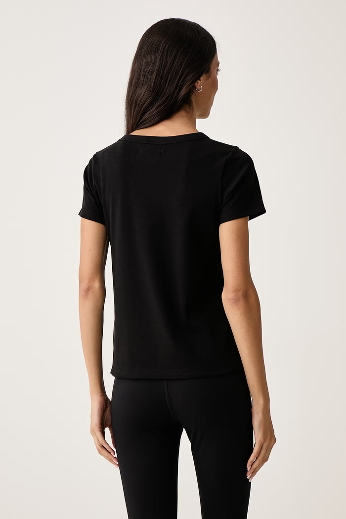 Odzież DKNY T-shirt lounge damski z bawełną YI10125 czarny