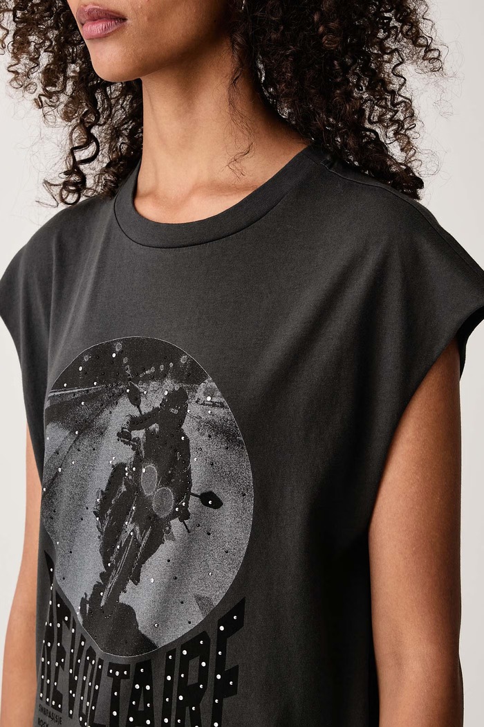 Τοπ γυναικείο βαμβακερό CLOE Zadig&Voltaire JWTT01295 γκρί