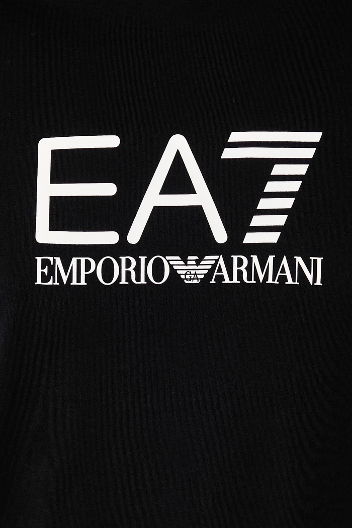 T-shirt damski bawełniany EA7 Emporio Armani czarny AF12503.7W001418