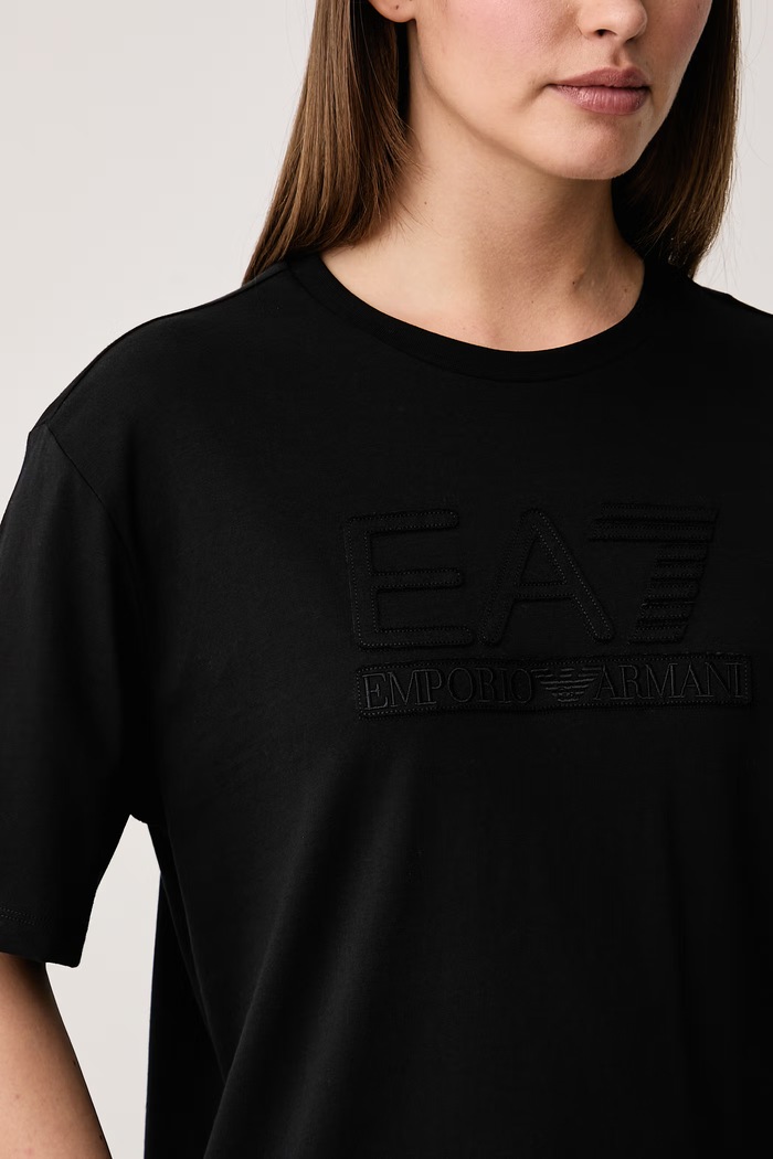 T-shirt damski bawełniany EA7 Emporio Armani AF21636.7W001565 czarny