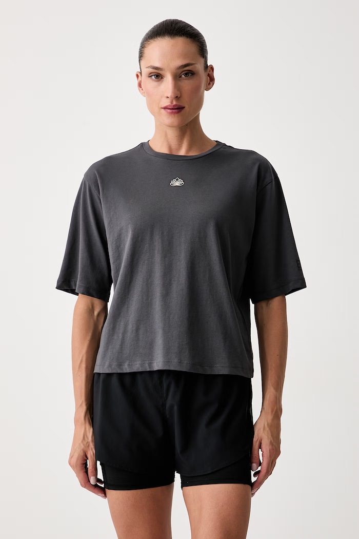EA7 Emporio Armani T-shirt treningowy damski bawełniany szary AF21060.7W001345