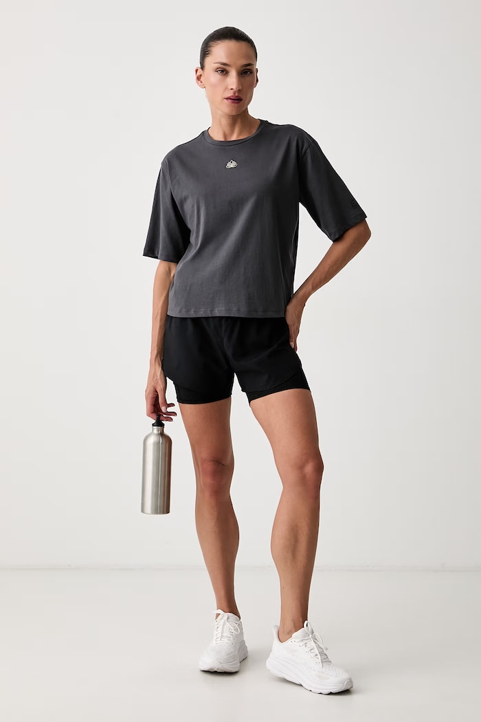 EA7 Emporio Armani T-shirt treningowy damski bawełniany AF21060.7W001345 szary AW26