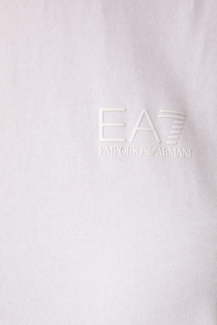 T-shirt damski bawełniany z elastanem EA7 Emporio Armani biały AF10373.7W001668