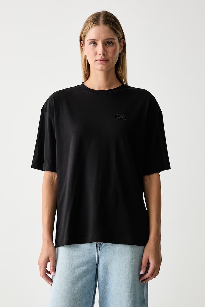 EA7 Emporio Armani T-shirt γυναικείο βαμβακερό με ελαστάν μαύρο AF10373.7W001668