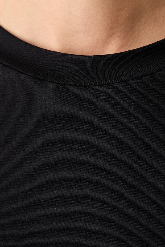 T-shirt damski bawełniany z elastanem EA7 Emporio Armani czarny AF10373.7W001668