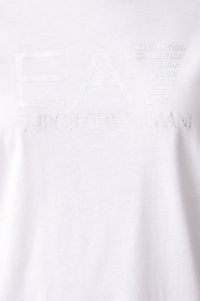 EA7 Emporio Armani T-shirt oversize damski bawełniany AF12503.7W001365 biały