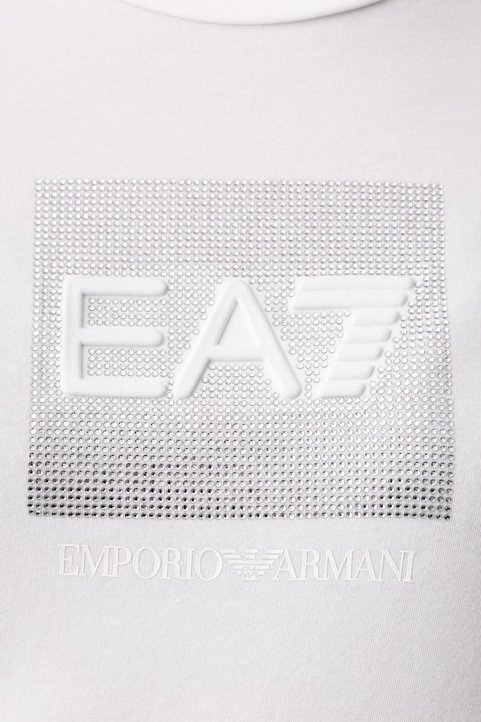 EA7 Emporio Armani T-shirt damski bawełniany z elastanem AF10373.7W001405 biały