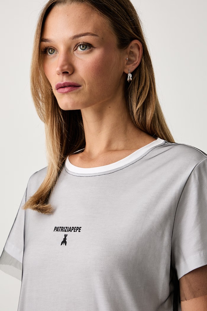 Patrizia Pepe T-shirt damski biały 8M0286.J0073