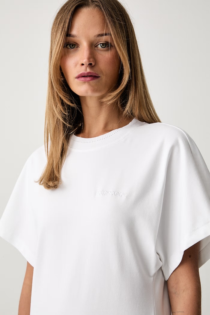 Patrizia Pepe T-shirt damski bawełniany biały 8M0113.J0053