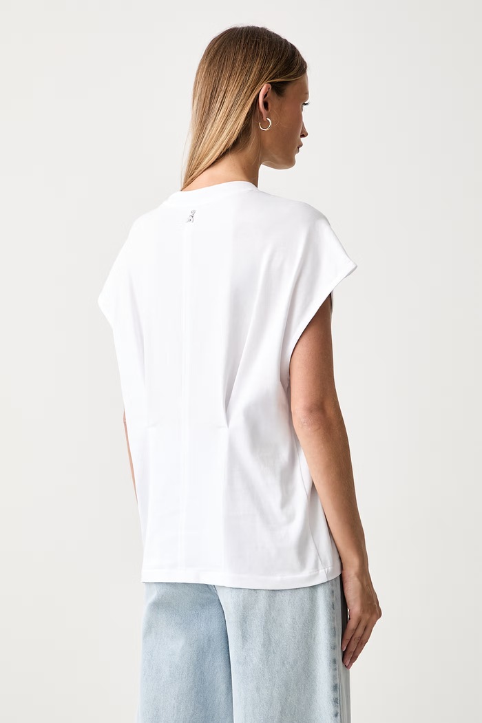 Odzież Patrizia Pepe T-shirt damski bawełniany 8M0103.J0038 biały