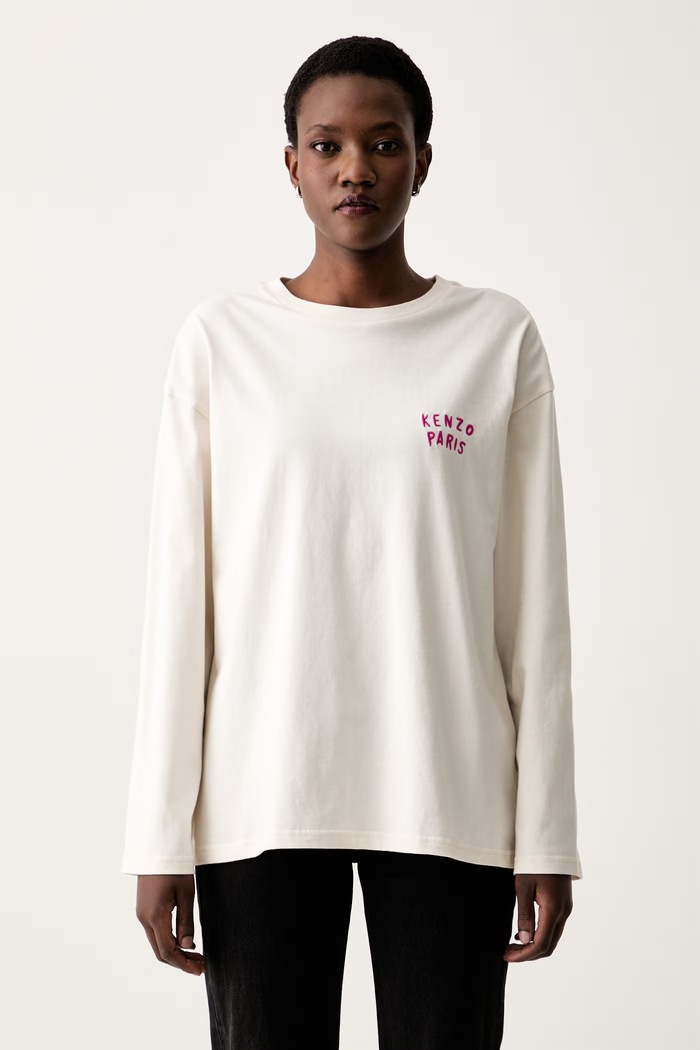 Odzież Kenzo longsleeve damski bawełniany Boke Heart FG52TL3054SG beżowy