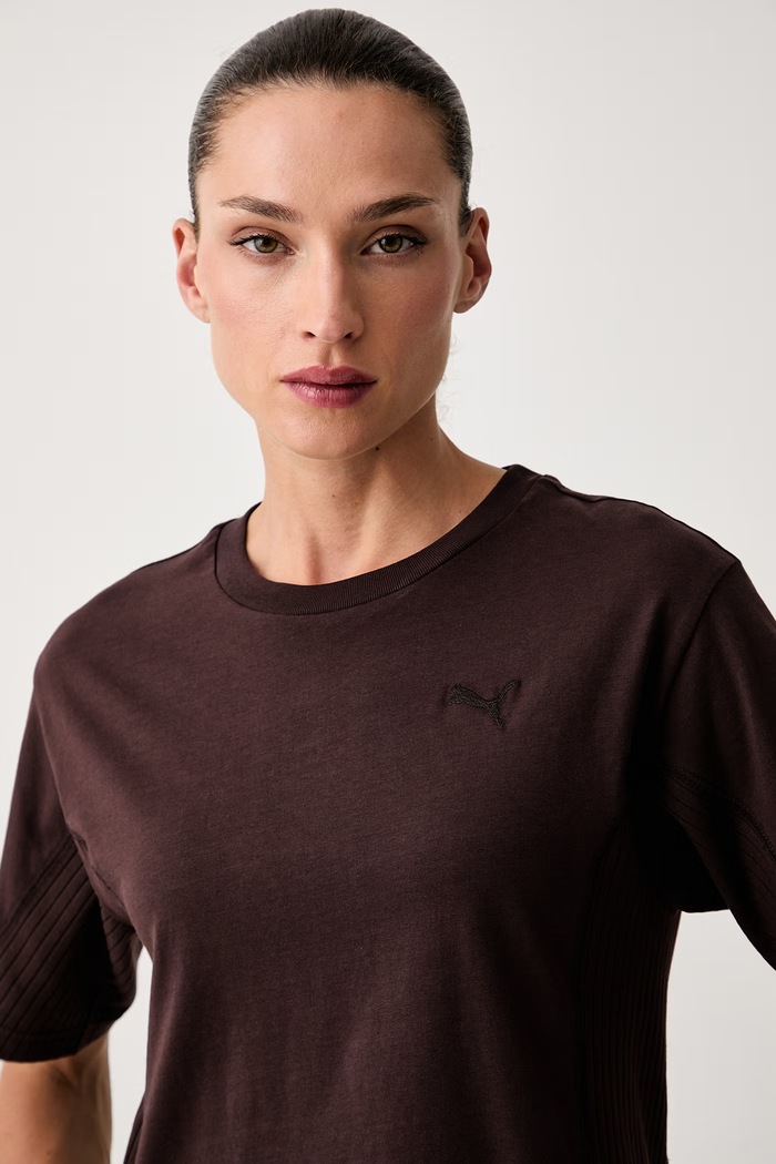 Puma T-shirt damski bawełniany HER brązowy 694030