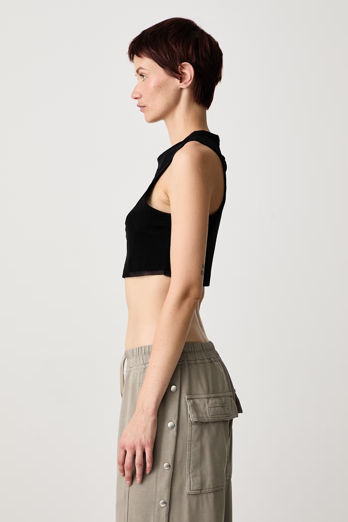 JPG Logo crop top damski Jean Paul GAULTIER 26.04.W.TO542.M000 czarny