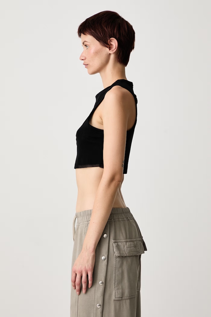 JPG Logo crop top damski Jean Paul GAULTIER 26.04.W.TO542.M000 czarny