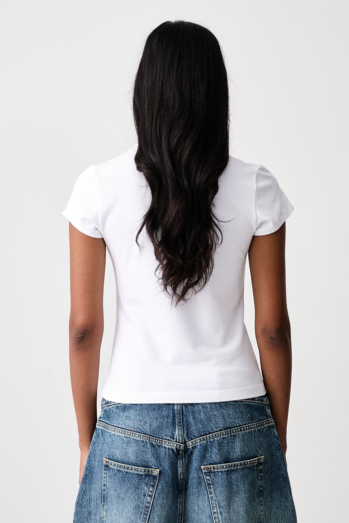 Odzież Jean Paul GAULTIER Gaultier Logo T-shirt damski z bawełną 26.04.W.TO544.J075 biały