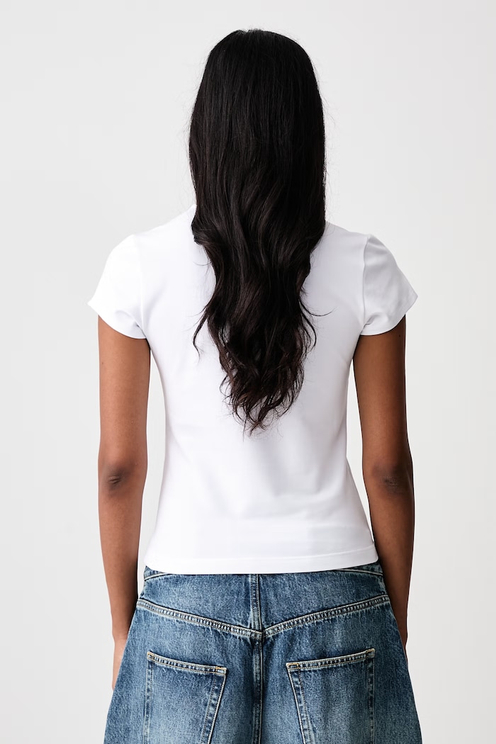 Odzież Jean Paul GAULTIER Gaultier Logo T-shirt damski z bawełną 26.04.W.TO544.J075 biały
