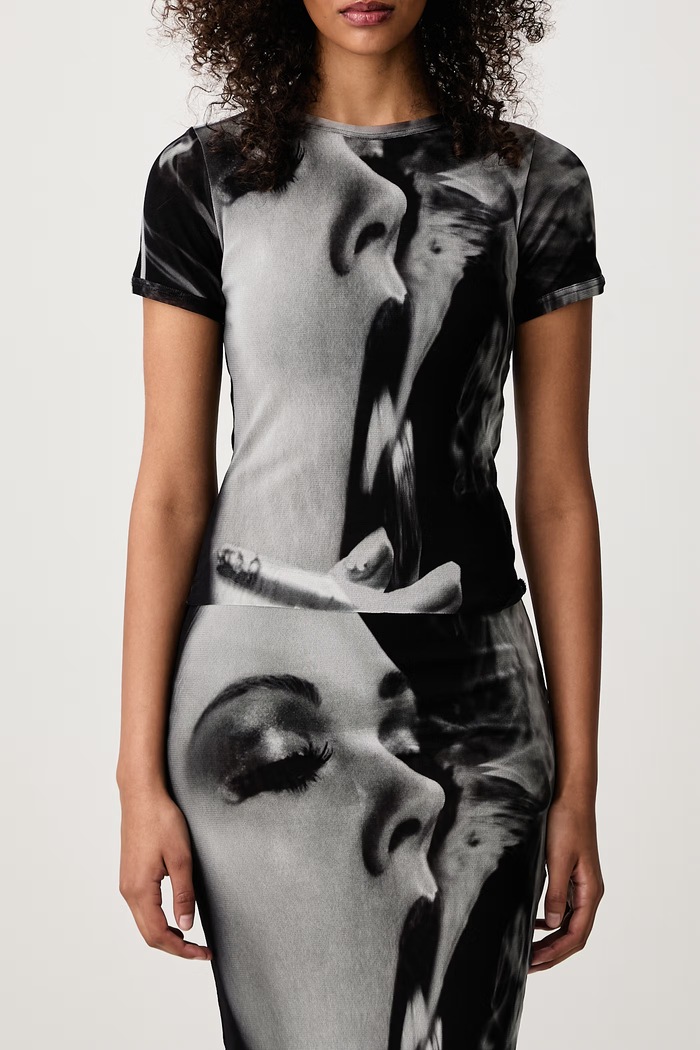 Smoking Women T-shirt damski Jean Paul GAULTIER czarny 26.04.W.TO559.M031P
