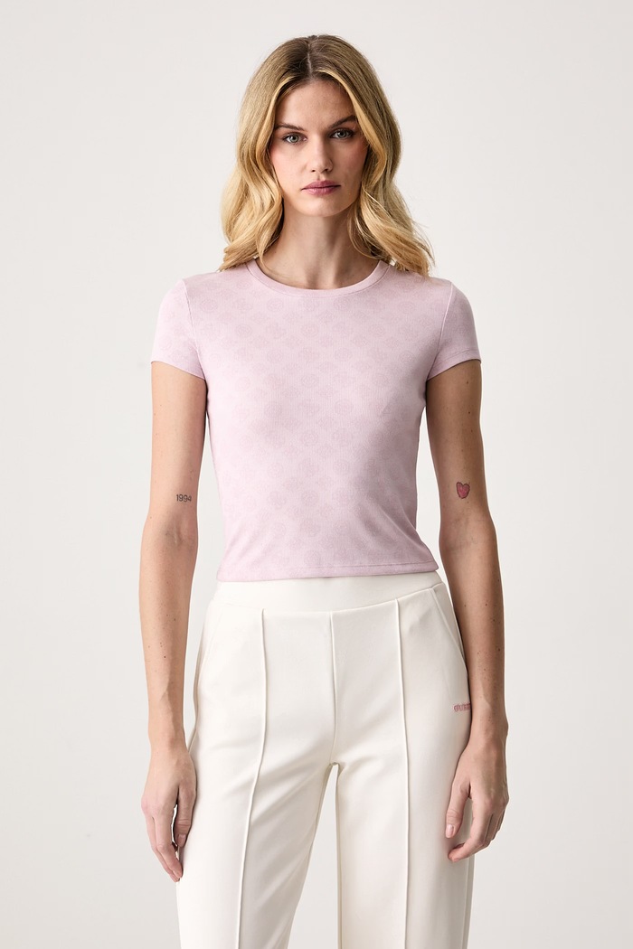 Guess T-shirt damski MARILU różowy V6BP14.K7191