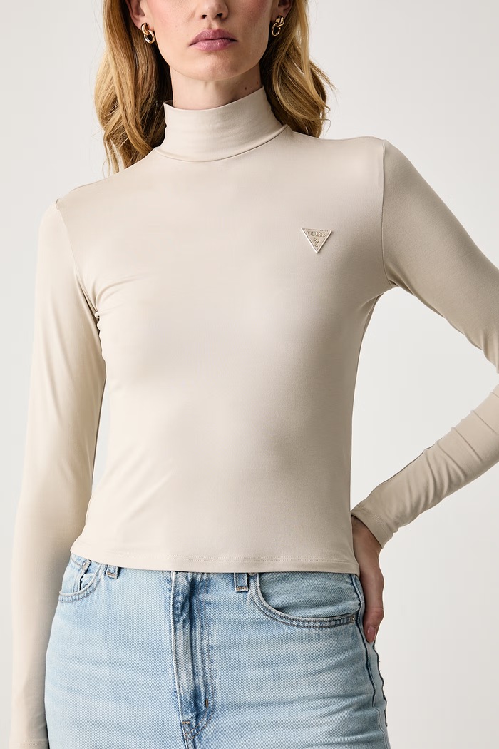 Longsleeve damski ELIRA Guess V6BP13.K6933 beżowy