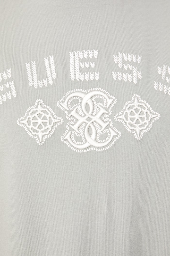 T-shirt damski z bawełną FABRIZIA Guess zielony V6BI20.K6751