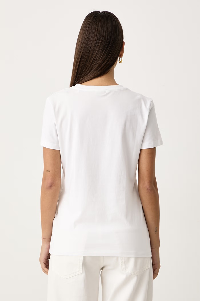 Ρούχα Guess T-shirt γυναικείο βαμβακερό με ελαστάν GRAZIA V6BI16.K6745 λευκό