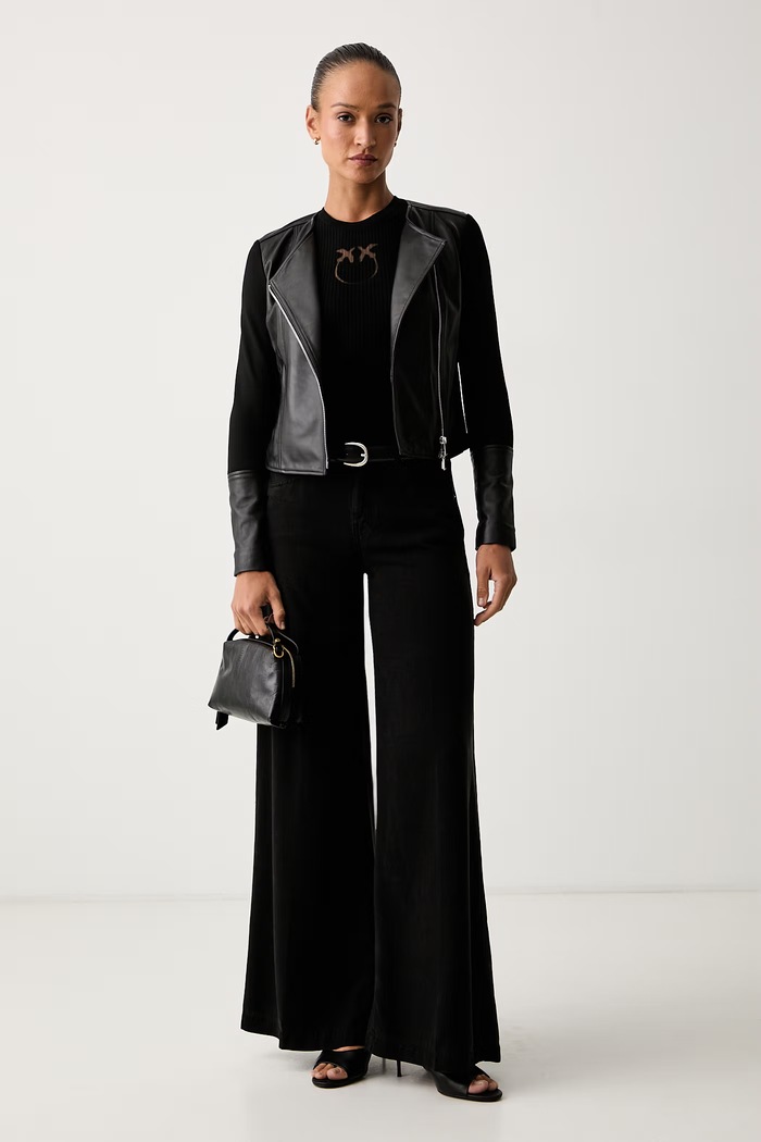 Pinko πλεκτό τοπ γυναικείο με μαλλί 107321.A18M μαύρο AW26