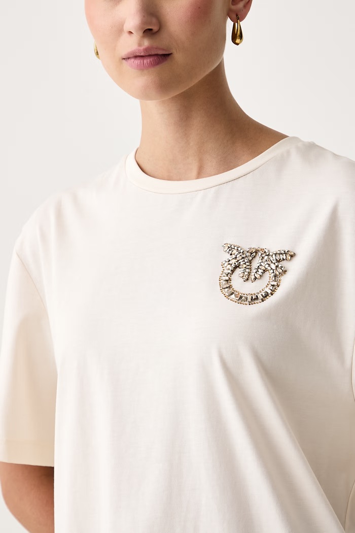 Pinko Tričko dámské bavlněné 105526.A3JP béžová AW26