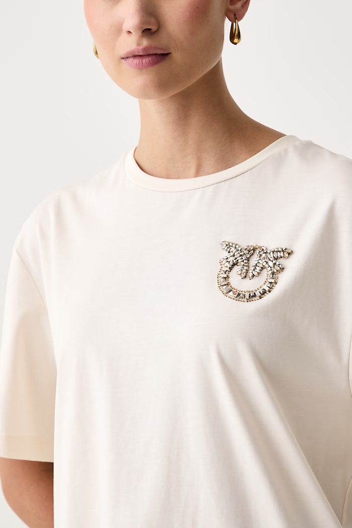 Pinko Tričko dámské bavlněné 105526.A3JP béžová AW26