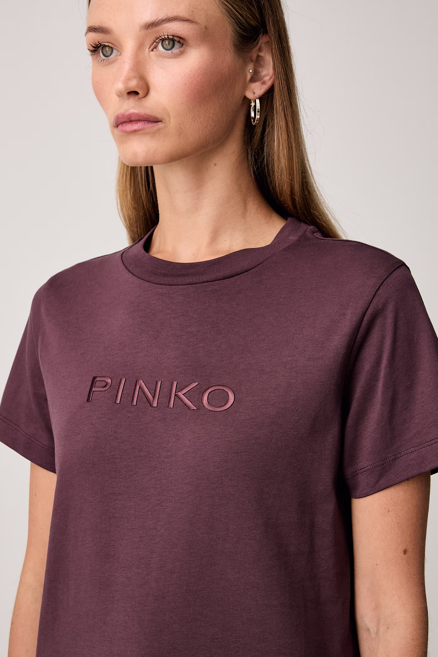 Pinko kratka majica ženska bombažna bordo 101752.A3HN