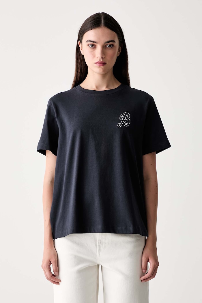 Barbour tricou pentru femei din bumbac cu elastan Rosalie bleumarin LTS0730