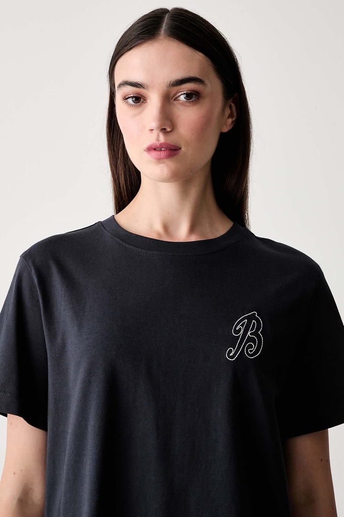 Barbour tricou pentru femei din bumbac cu elastan Rosalie bleumarin LTS0730