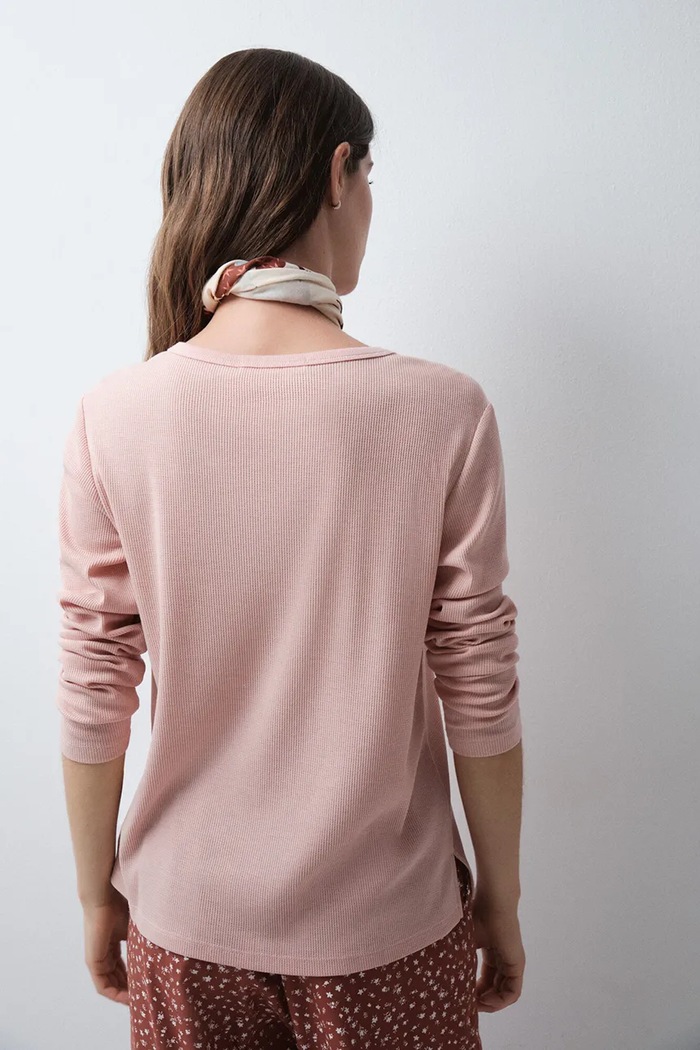 women'secret Longsleeve damski z wiskozą 3274541 różowy AW26