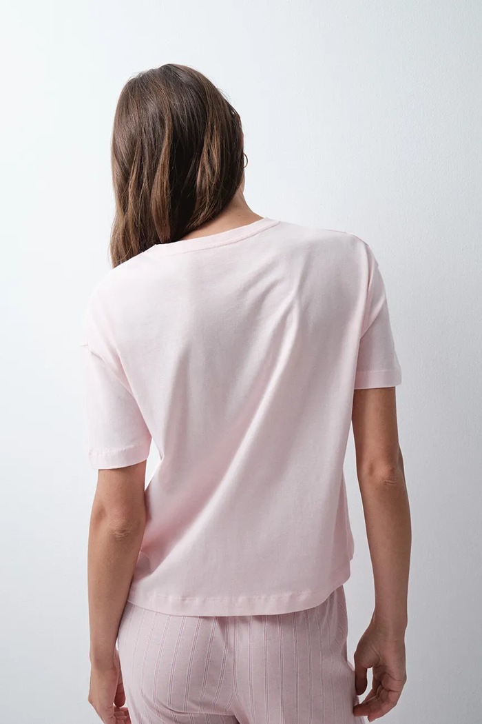 women'secret T-shirt piżamowy damski bawełniany 3274533 różowy AW26
