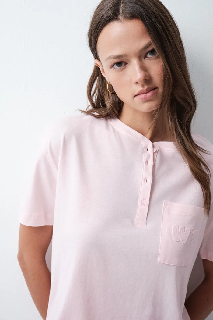 T-shirt piżamowy damski bawełniany women'secret 3274533 różowy
