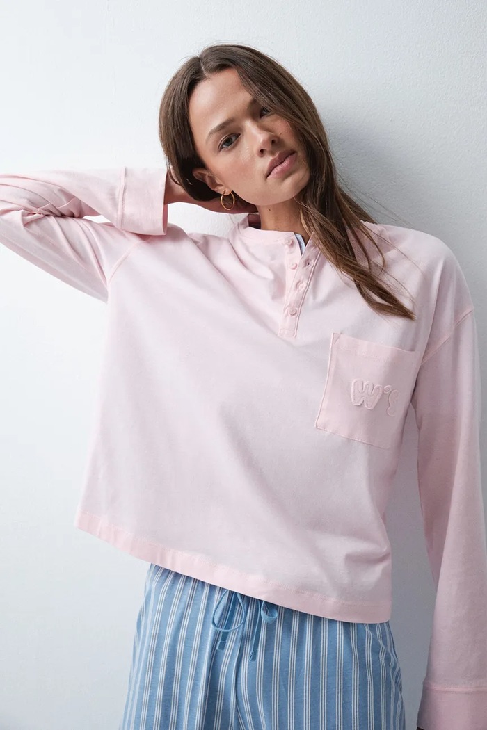 women'secret T-shirt lounge damski bawełniany różowy 3274529