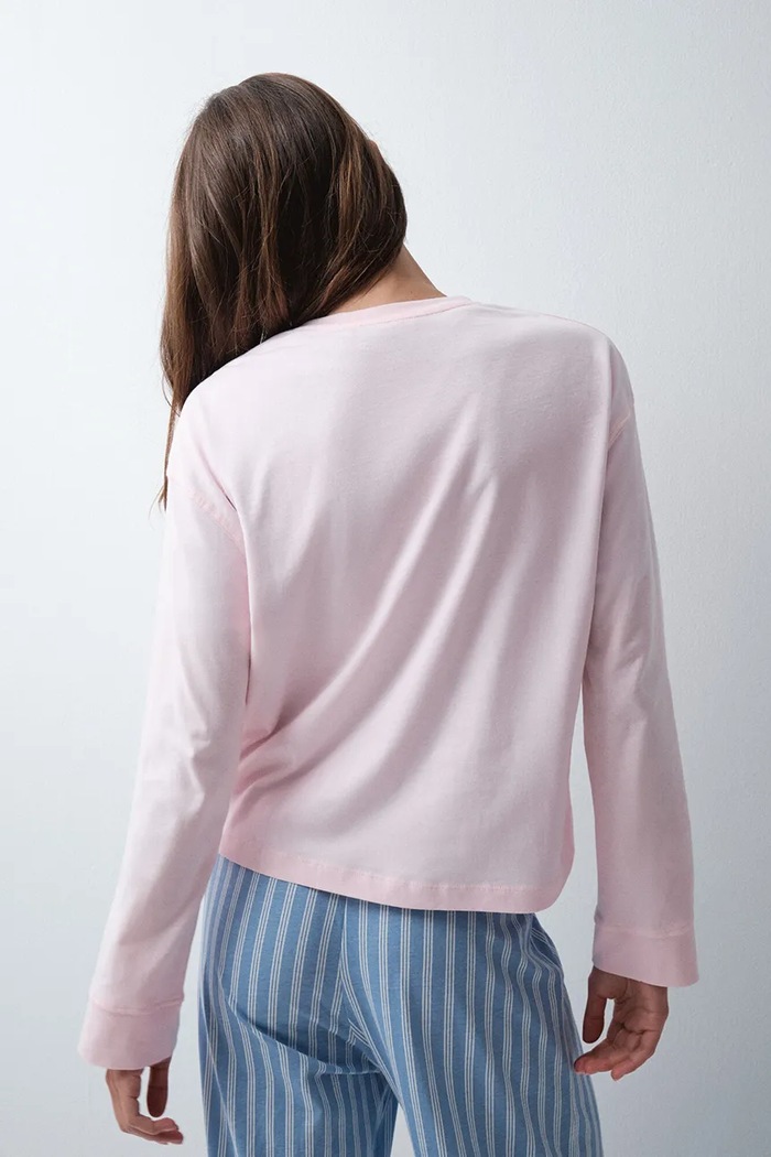 women'secret T-shirt lounge damski bawełniany 3274529 różowy AW26