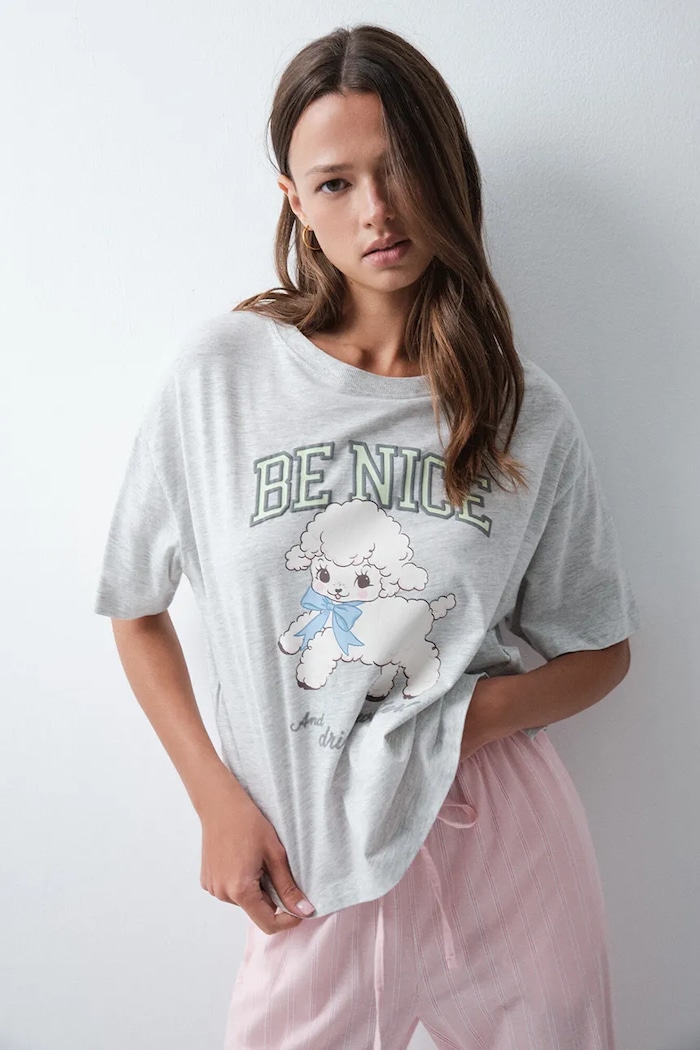 women'secret T-shirt damski bawełniany z elastanem szary 3274532