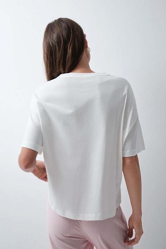 women'secret T-shirt damski bawełniany 3274526 beżowy AW26