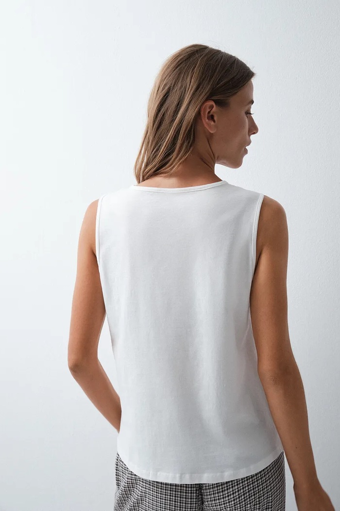 women'secret Top damski bawełniany 3274547 biały AW26