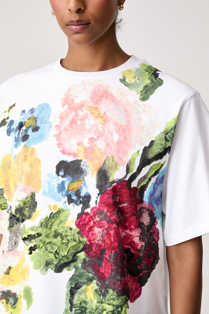 T-shirt damski bawełniany Stine Goya SG.AW26.T009.2586 biały