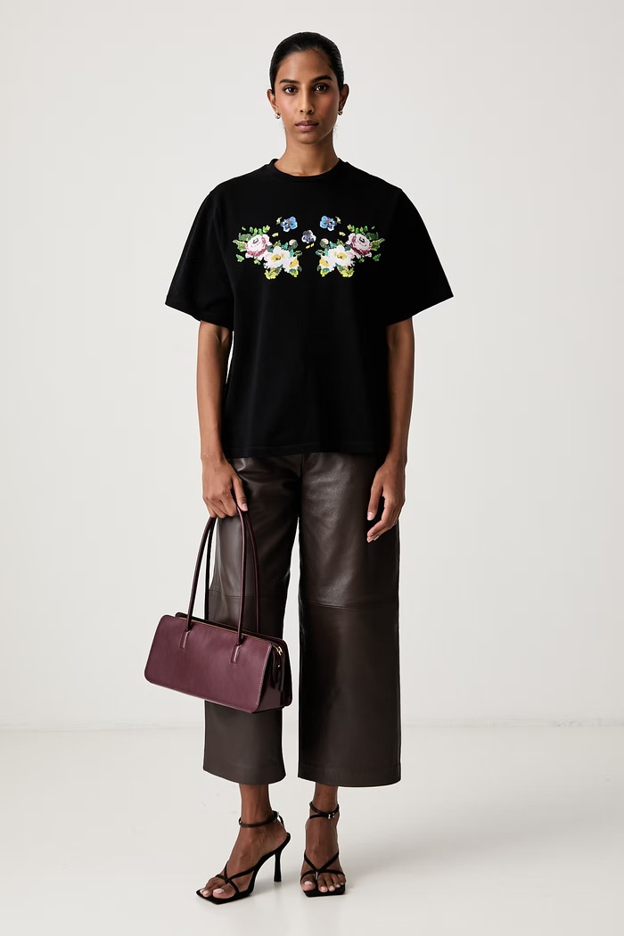 Stine Goya T-shirt damski bawełniany SG.AW26.T009.2586 czarny AW26