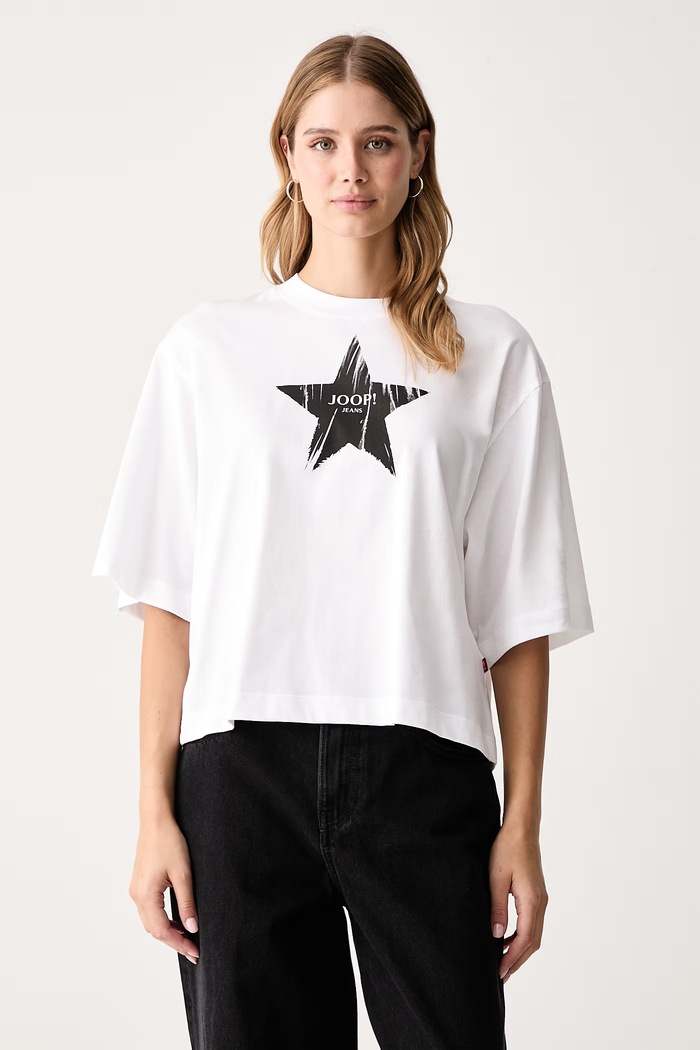 Joop! T-shirt damski bawełniany biały 30105358