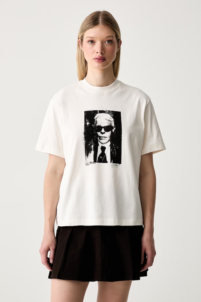 Karl Lagerfeld Jeans t-shirt γυναικείο βαμβακερό μπεζ B3W17046