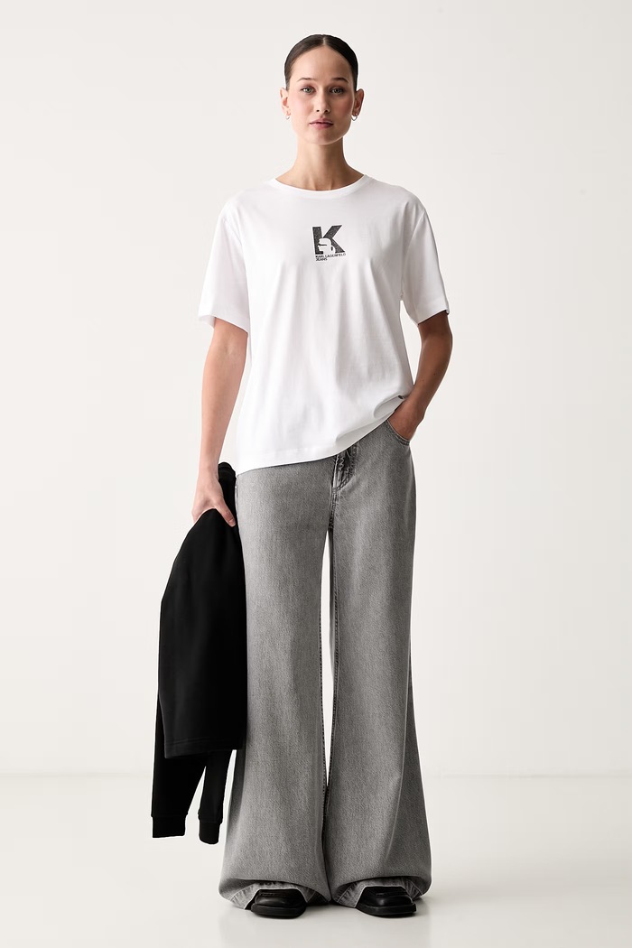Karl Lagerfeld Jeans t-shirt γυναικείο με μοντάλ B3W17018 λευκό AW26