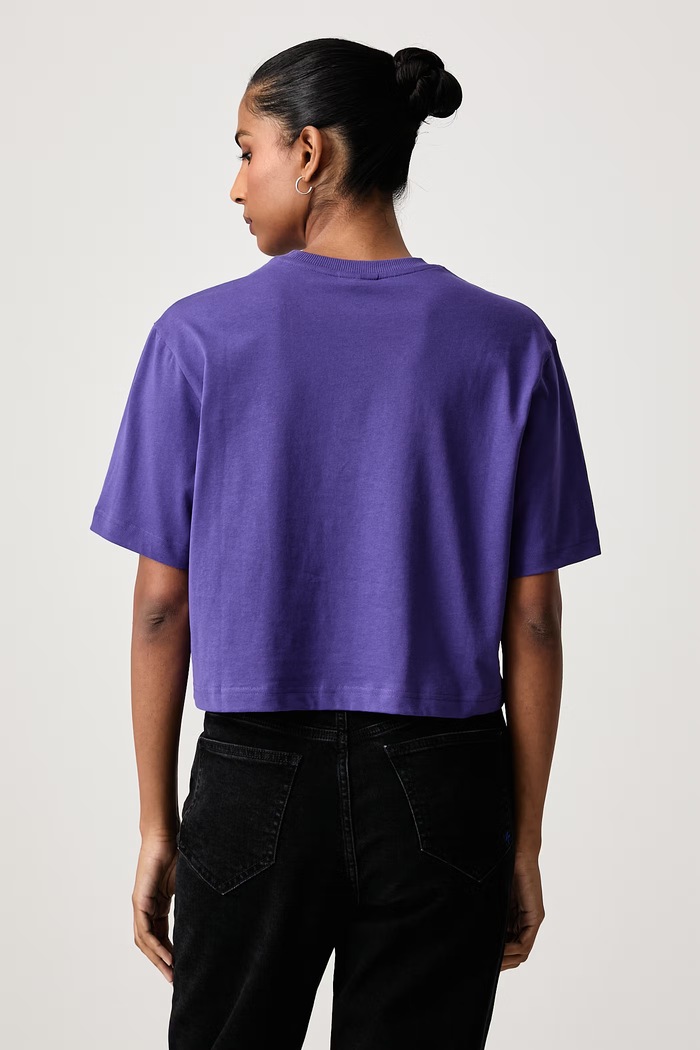 Odzież Karl Lagerfeld Jeans T-shirt damski bawełniany B3W17022 fioletowy